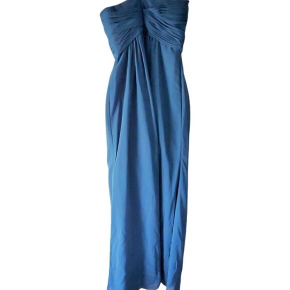 David's Bridal Crinkle Chiffon Strapless Dress Size 8 - Picture 6 of 13
